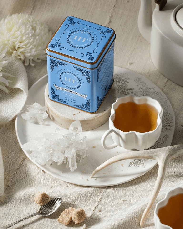 lifestyle image of winter white earl gray tea