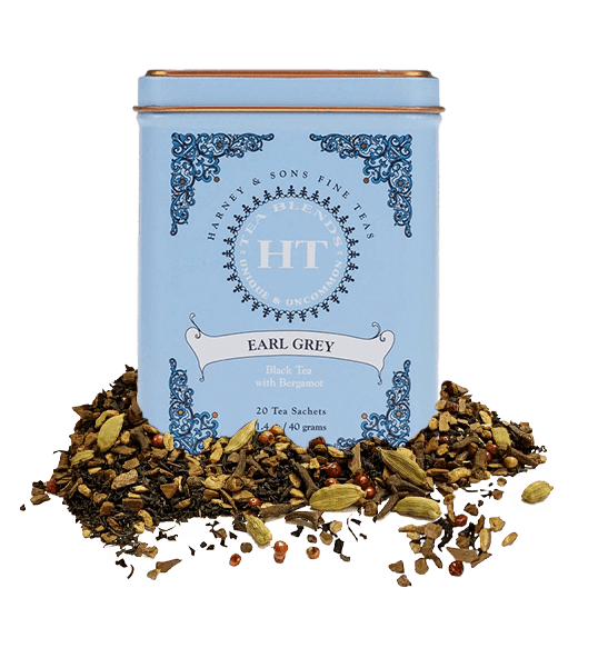 Winter White Earl gray canister with loose leaf tea